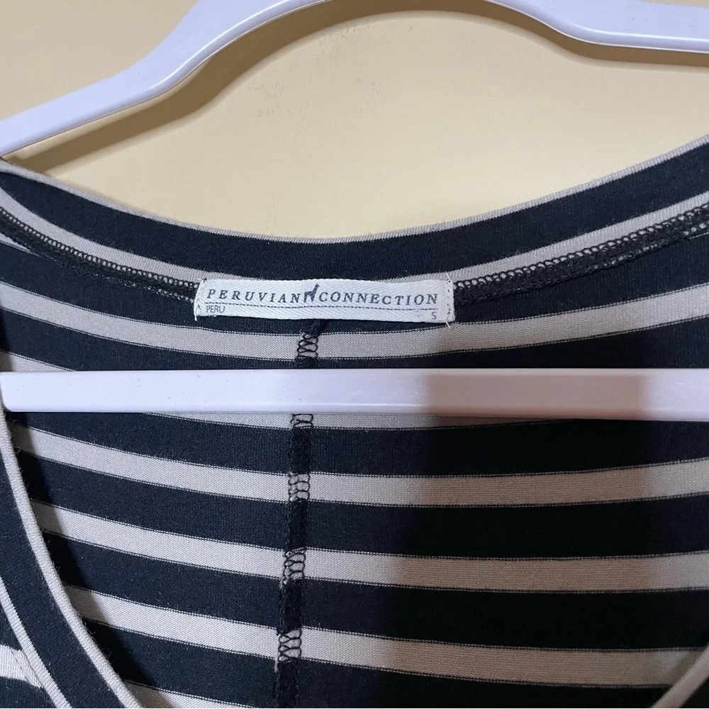 Peruvian Connection Long Sleeve Stripe Scoop Neck Maxi Dress - Picture 4 of 8